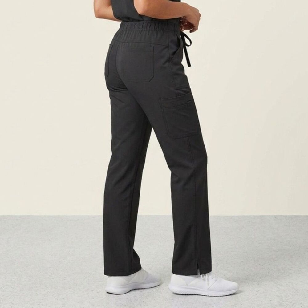 Medline ComfortEase Womens M Black Cargo Scrub Pants Drawstring Waist Medium
